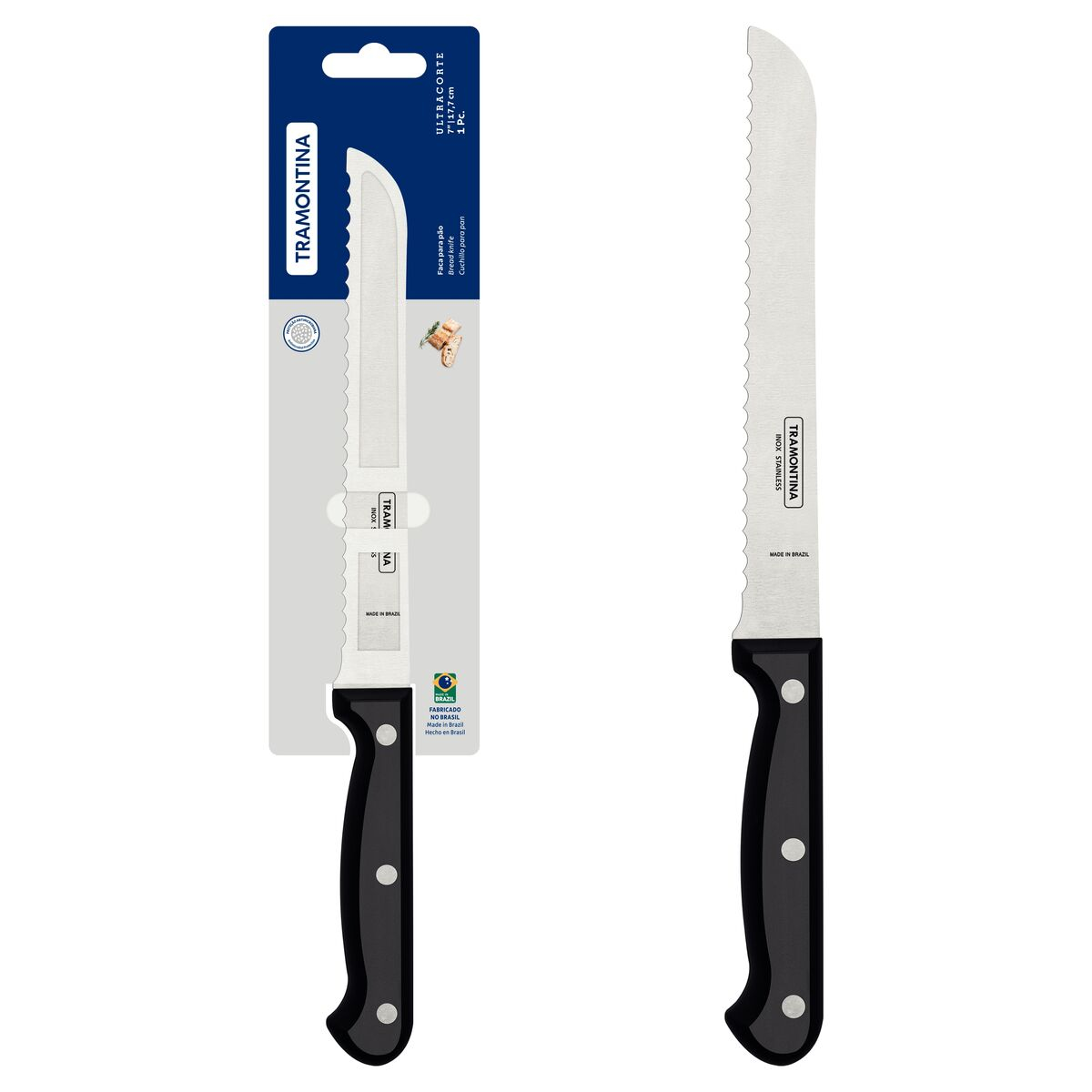 Faca Para Pão Tramontina Plenus Com Lâmina Em Aço Inox E Cabo De