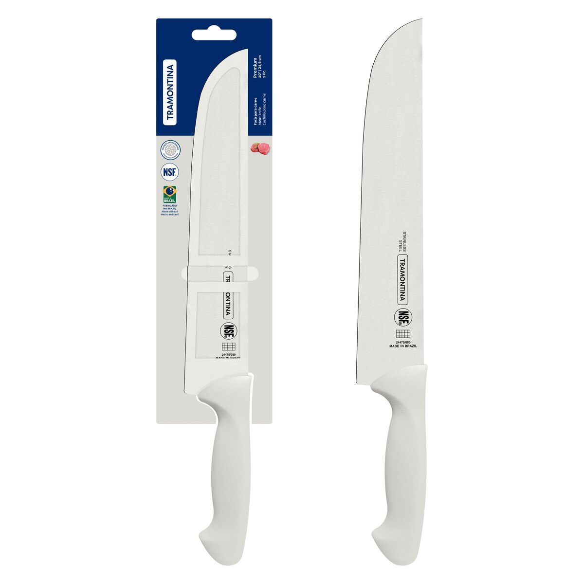 Cuchillo para carne mango blanco 10pulg