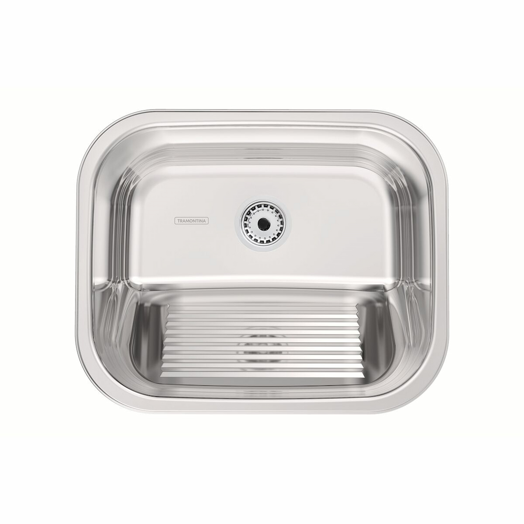 Polished stainless steel inset laundry sink 50x40 cm Tramontina