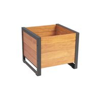 FSC Tramontina Urban Highline Low Planter in Garapeira Wood with Carbon Steel Structure 520 cm