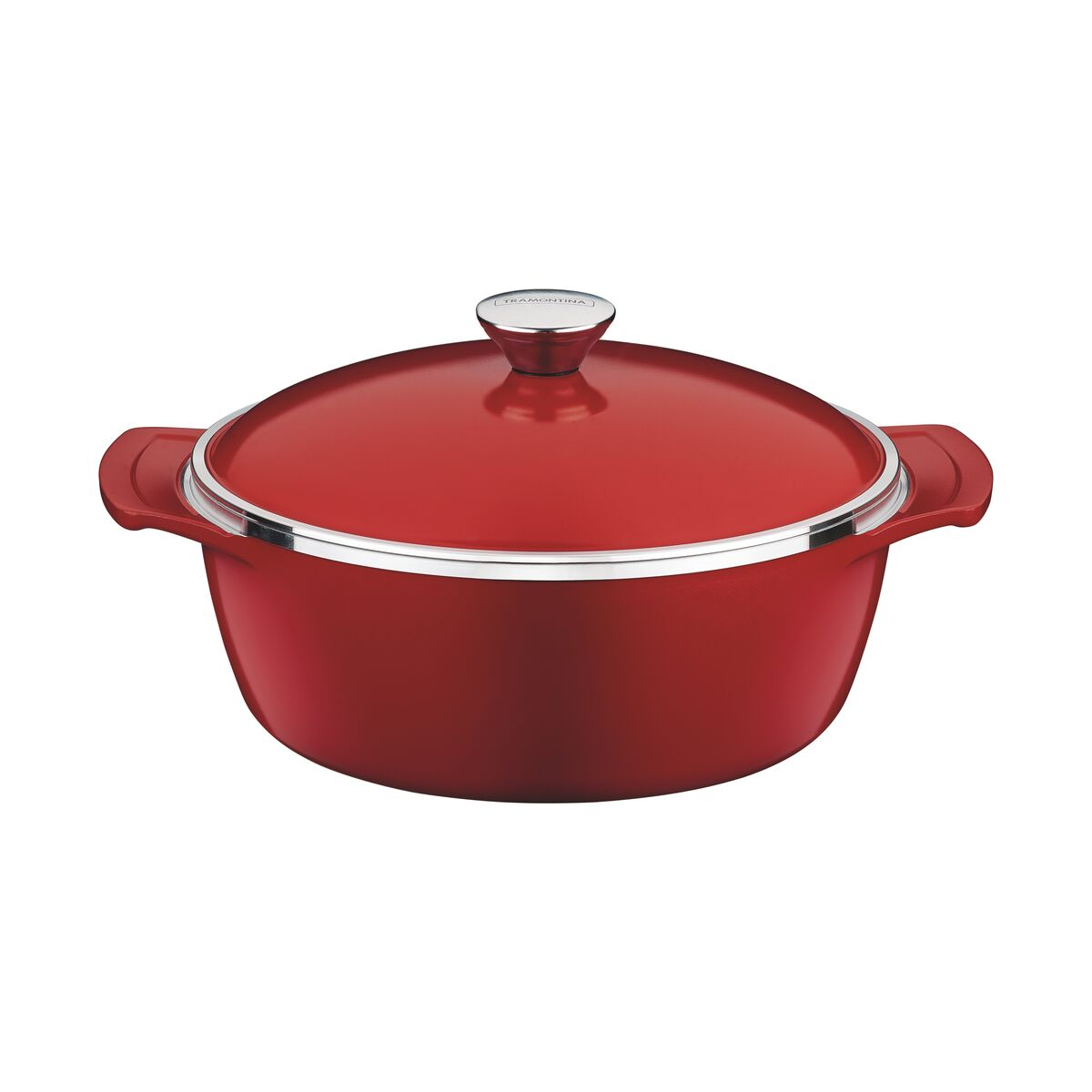 Tramontina Lyon forged aluminum, red casserole with interior Starflon High Performance nonstick coating and lid, 26 cm, 4.6 L