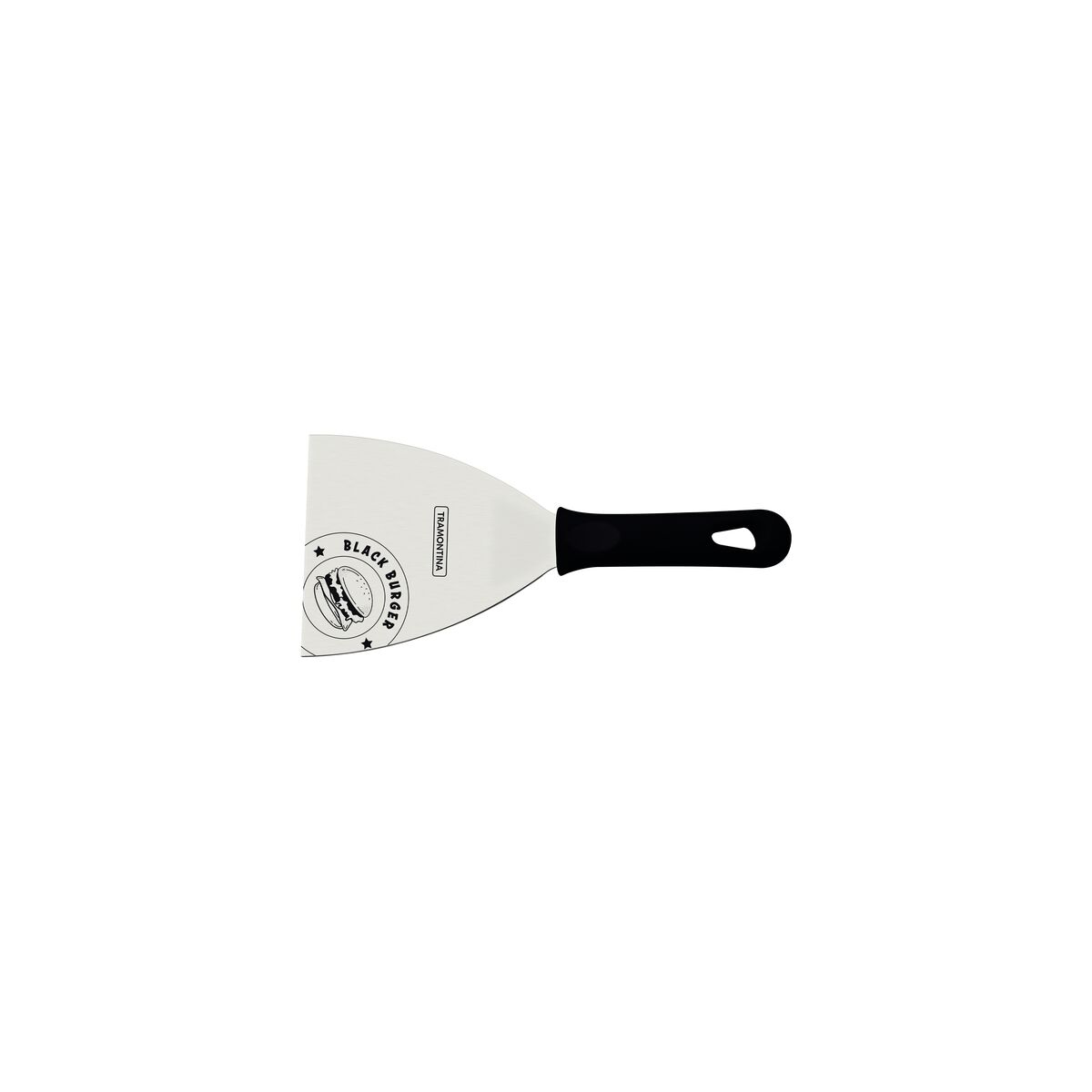 Tramontina Black Burger Spatula with Stainless-Steel Blade and Black Polypropylene Handle, 4"