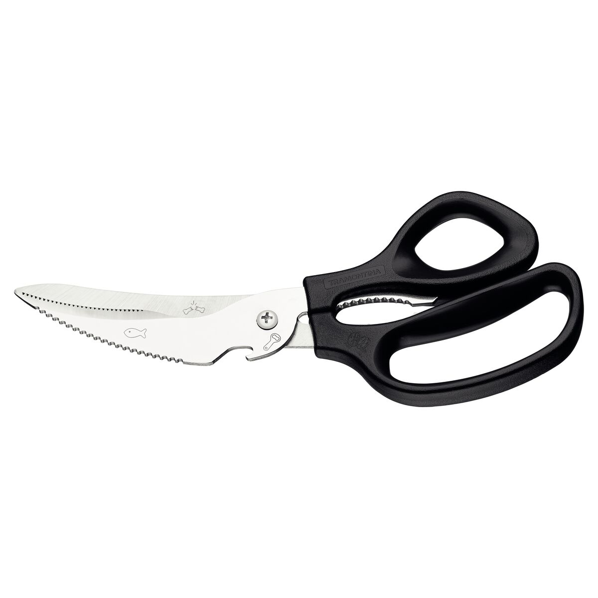 Tramontina Carving Scissors with Stainless-Steel Blades and Onyx Polypropylene Handle, 8"