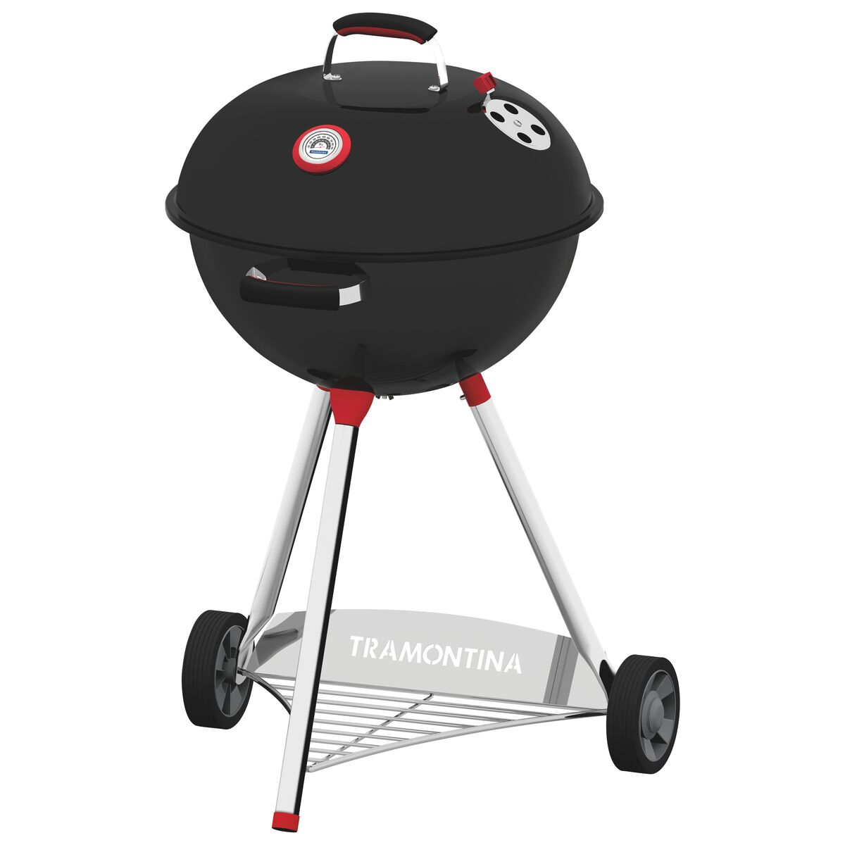 Tramontina Enameled-Steel Charcoal with Stainless-Steel Grate Grill TCP-560L and Utensils