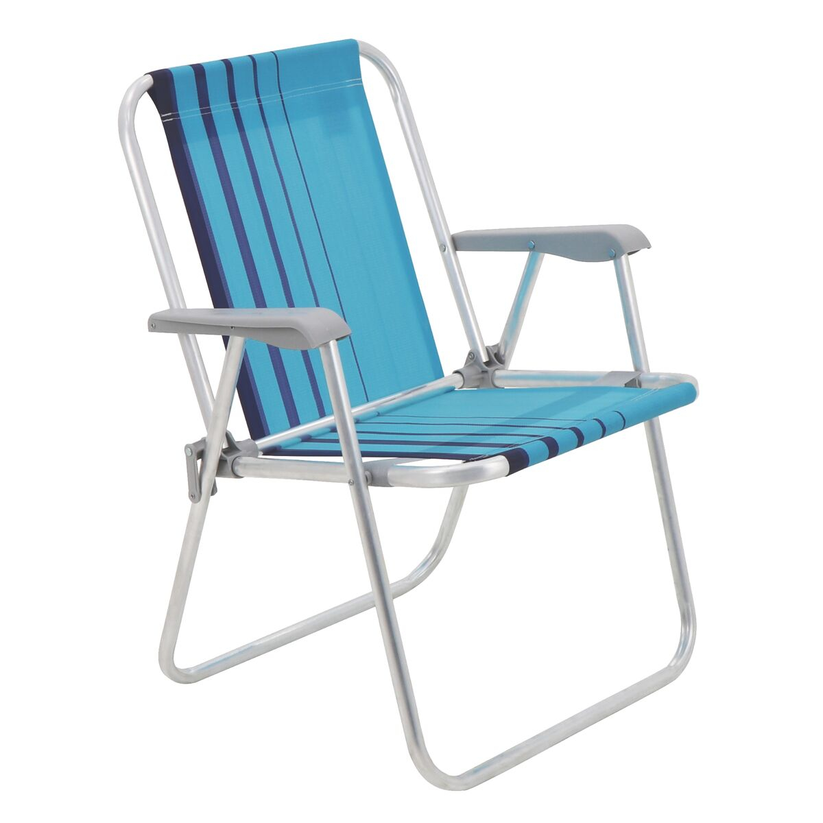 Tramontina Samoa High Aluminum Beach Chair with Blue Seat