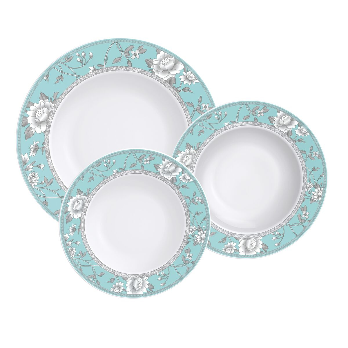 Tramontina Helen 18-Piece Decorated Porcelain Tableware Set