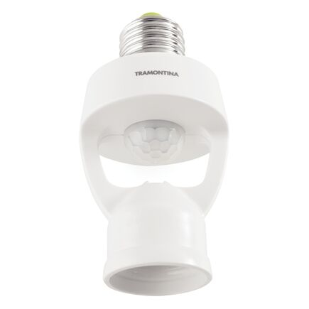 Sensor de Presença 360° Soquete E27 Tramontina Bivolt com Fotocélula Branco