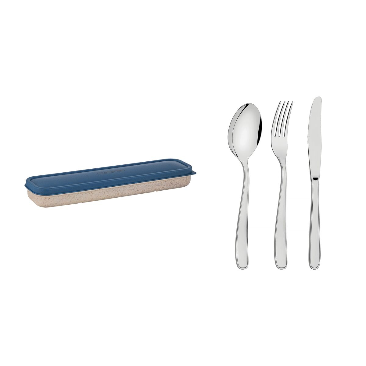 Tramontina By Me blue travel flatware set with case, 4 pc set