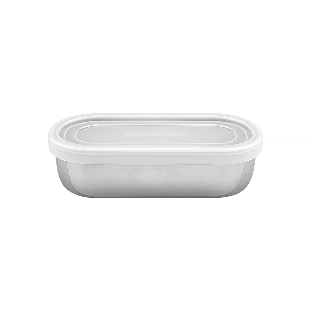 Tramontina Freezinox stainless steel lunch container with plastic lid, 0.4 L
