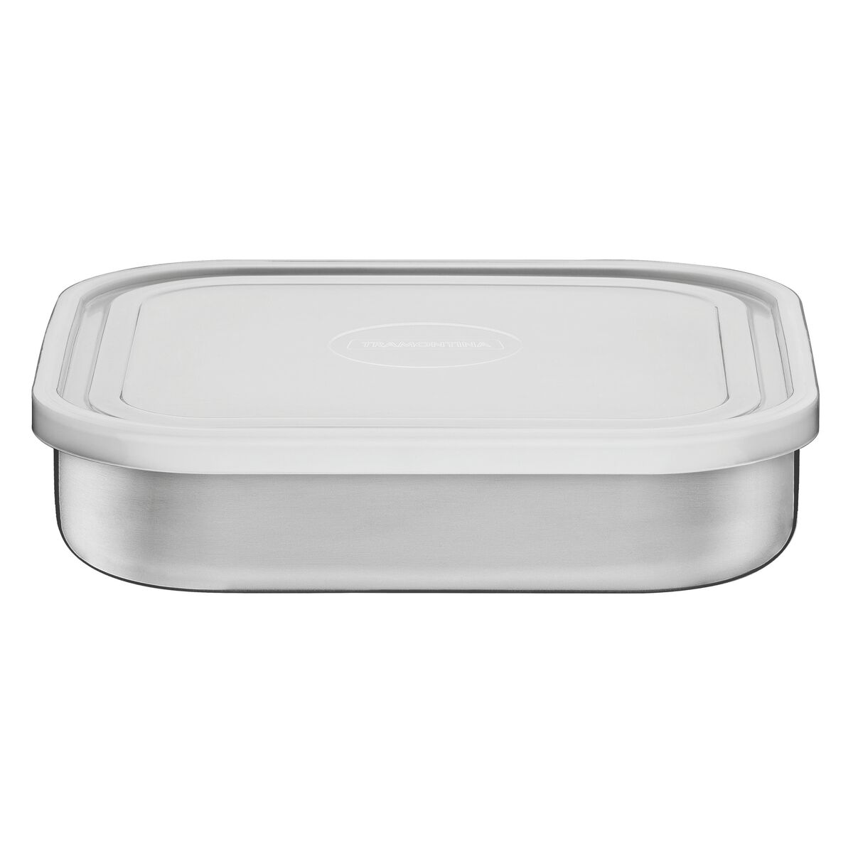 Tramontina Freezinox square stainless steel container with plastic lid, 16 cm and 0.8 L