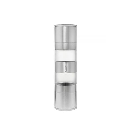 Tramontina Realce stainless steel and acrylic dual salt and pepper grinder with ceramic mill