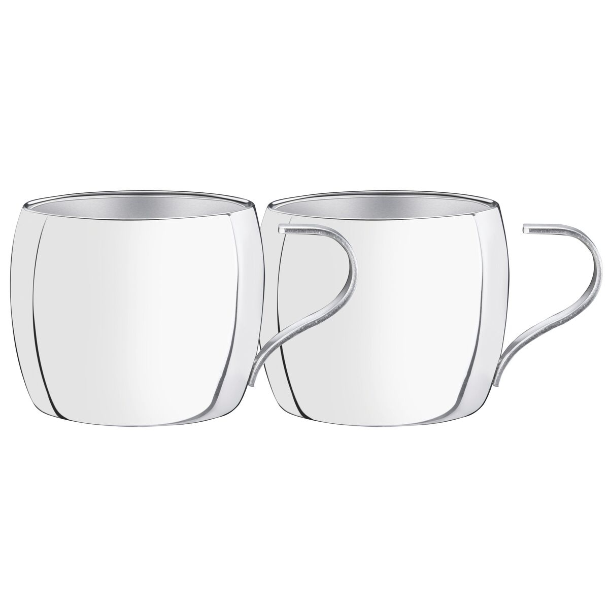 Tramontina stainless steel tea and cappuccino cup set with shiny finish, 2 pc set