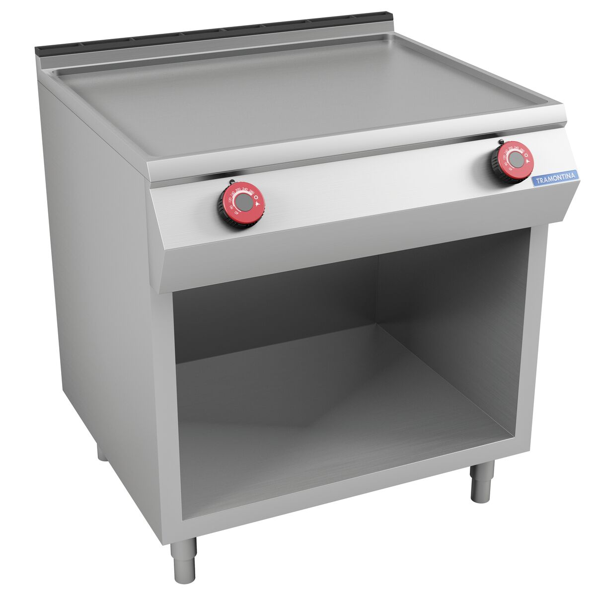 Gas Fry Top with ribbed plate on open base 800x950 mm