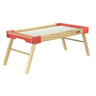 
Tramontina Happy Day Tray in Solid Wood with Coral Polypropylene Sides and Folding Feet
