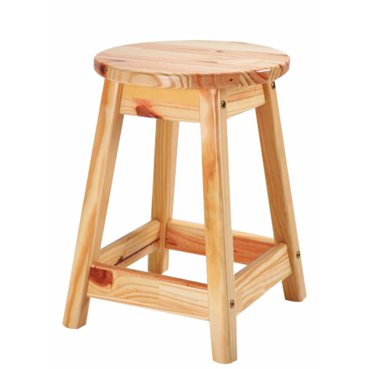 Tramontina Natural Pine Wood Stool with Varnished Finish