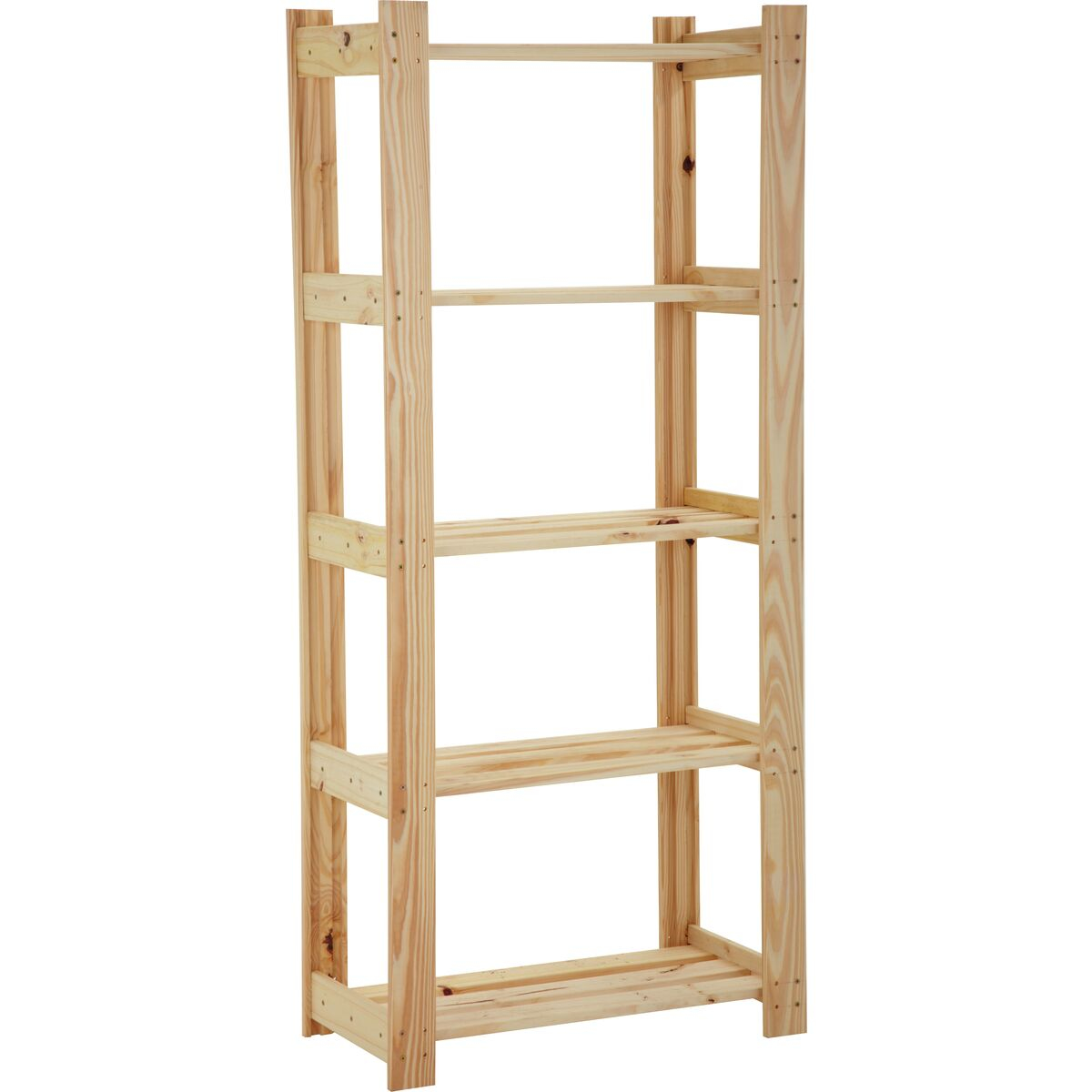 Tramontina Modulare Pine Wood Bookcase with Natural Finish and 5 Shelves, 62.2x30.2 cm