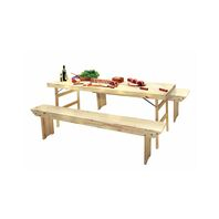 Tramontina Naturalle Pine Wood Folding Table and Bench Set with Natural Finish, 2000 mm