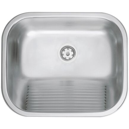 Satin stainless steel inset laundry sink 34 L 50x40 cm