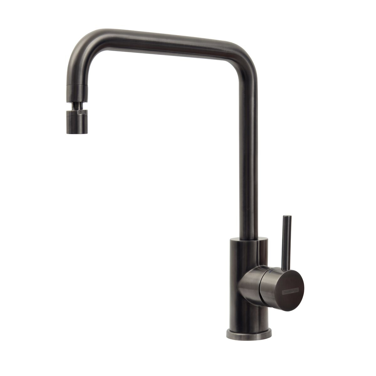Tramontina Angolare stainless steel mixer faucet with articulated spout and PVD black coating