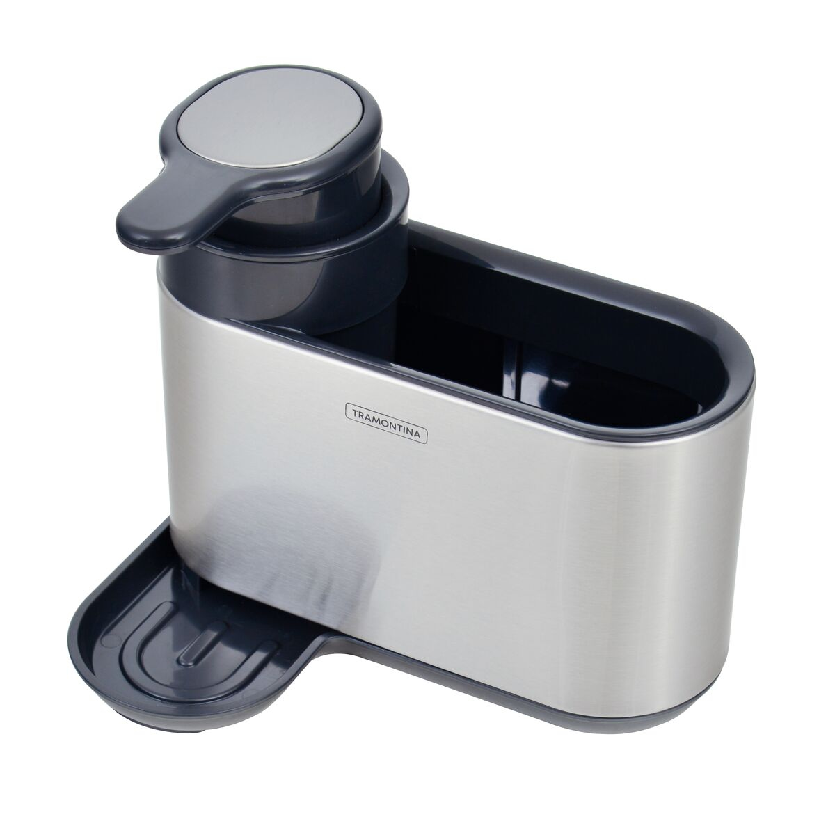 Tramontina's Sponje container with Soap Dispenser in Plastic and Stainless Steel