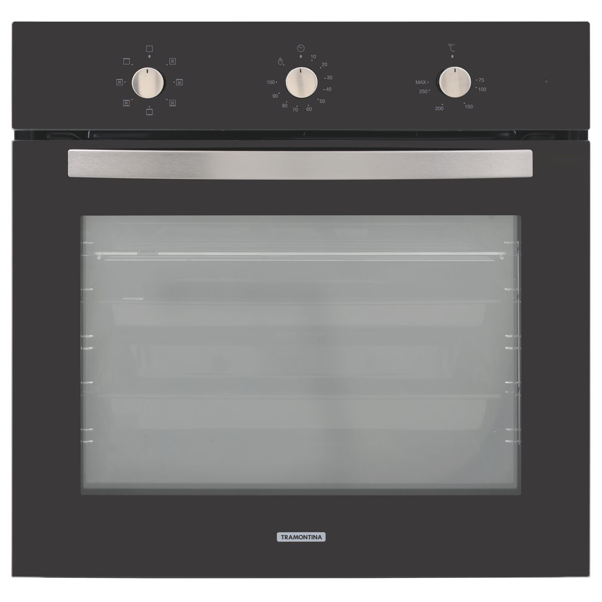 Tramontina 7 settings, 71L black tempered glass built-in electric oven