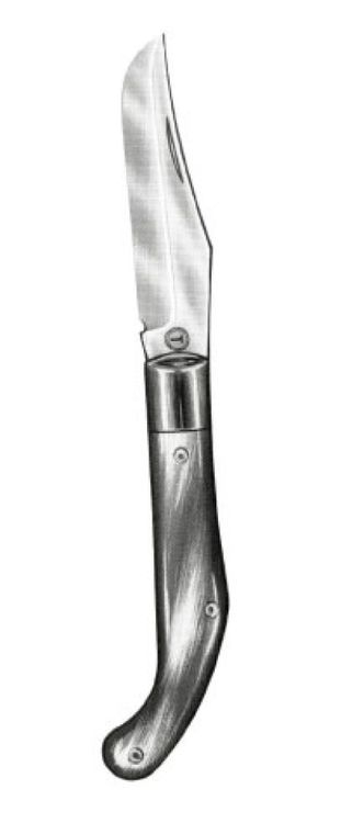 Black and white photo of the Tramontina pocketknife.